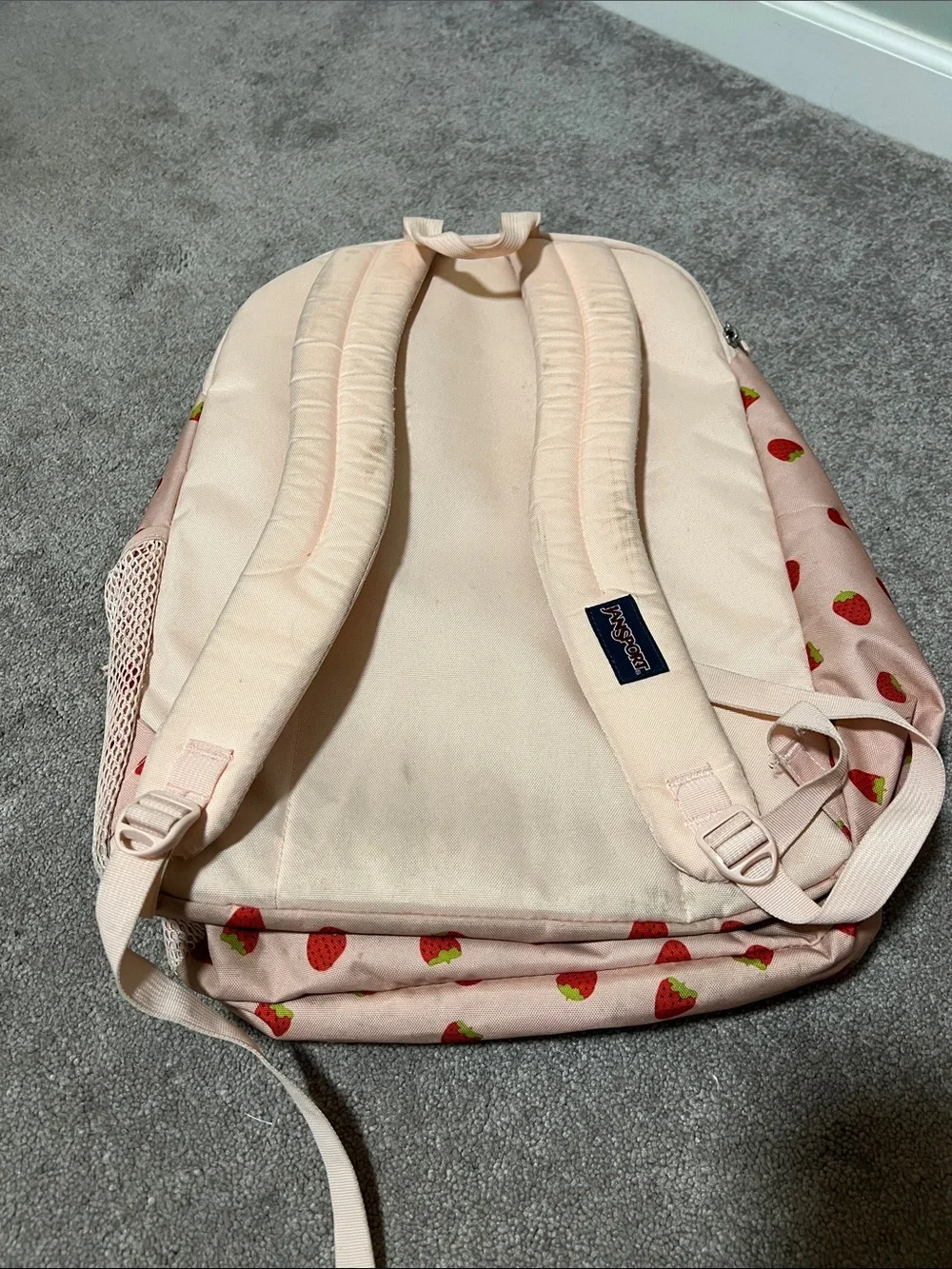 Jansport Pink Strawberry Print Backpack